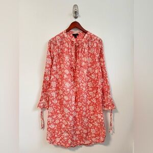 J. Crew Pink and Cream Floral Dress